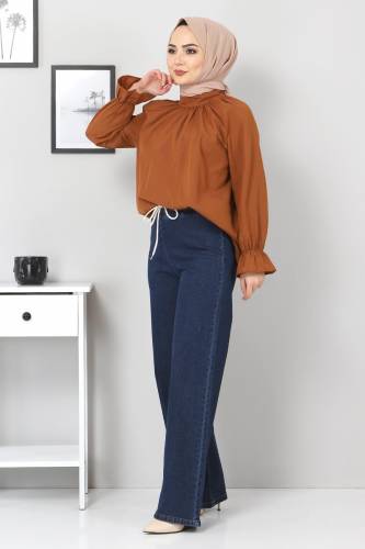 Jeans gerade Bein mit Gummizug / Jeans Dunkel