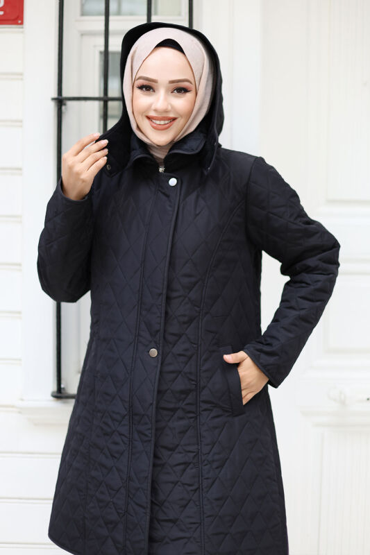 Jacke Innen mit Veloursstoff / Kurz / Schwarz