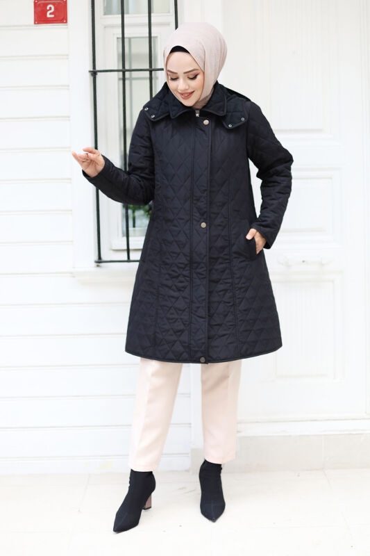 Jacke Innen mit Veloursstoff / Kurz / Schwarz