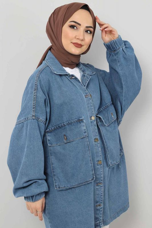 Jeansjacke mit elastischen Ärmeln / Jeans