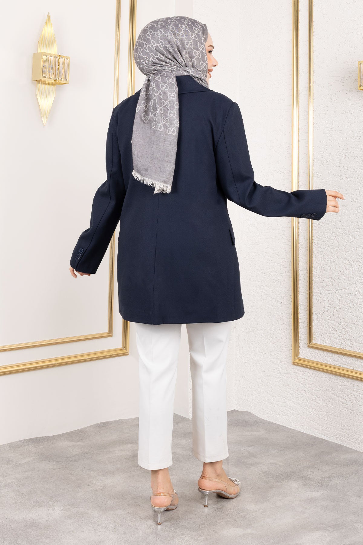 Blazer Regular mit zwei Knöpfen und Abdecktaschen / Navy Blau