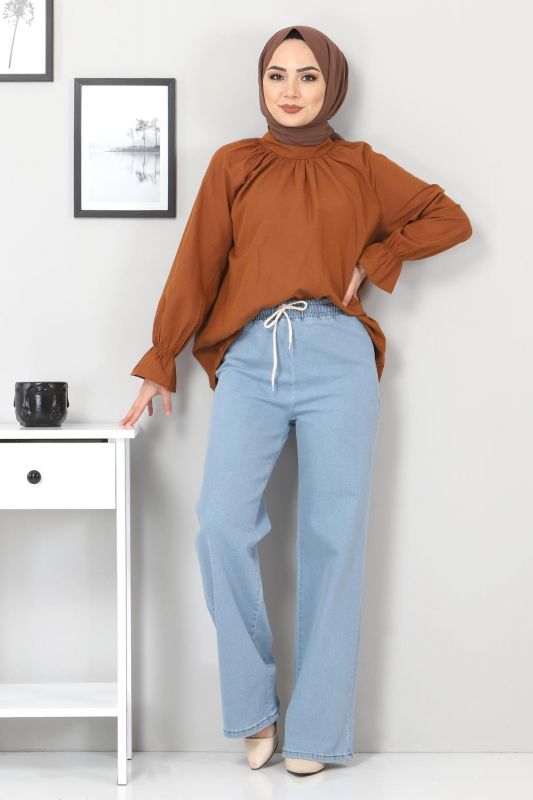 Jeans gerade Bein mit Gummizug / Jeans Hell