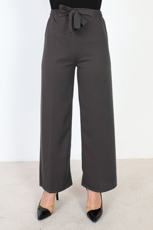 Weite Hose mit elastischer Taille / Anthrazit