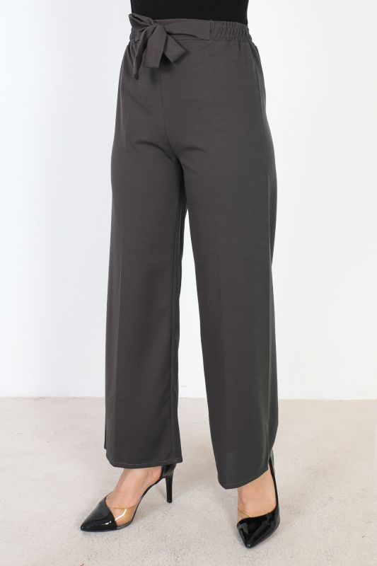 Weite Hose mit elastischer Taille / Anthrazit