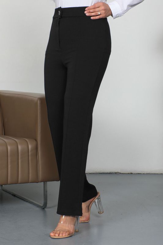 Bundfaltenhose / Schwarz